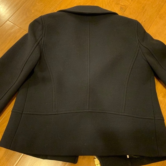 J Crew Double Cloth Navy Motorcycle Jacket - Picture 3 of 3